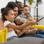 Family watching movies